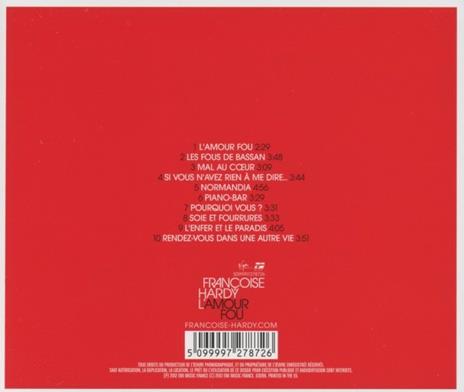 L'amour Fou - CD Audio di Françoise Hardy - 2