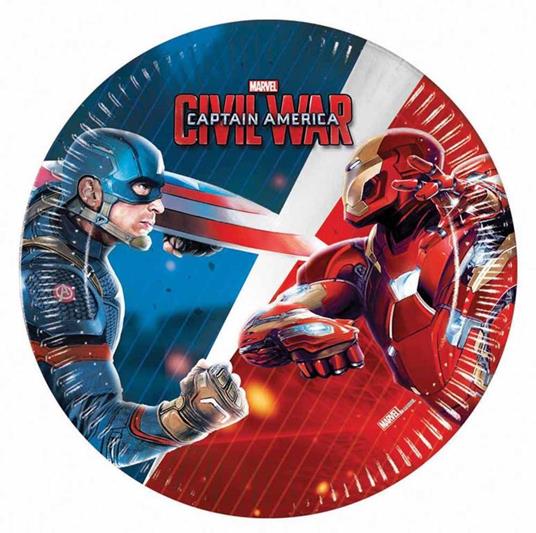 Captain America. Civil War. 8 Piatti Carta 20 Cm - 2