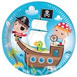 Party: Piatto Carta 23 Cm Compostabile Pirates Tr. Q