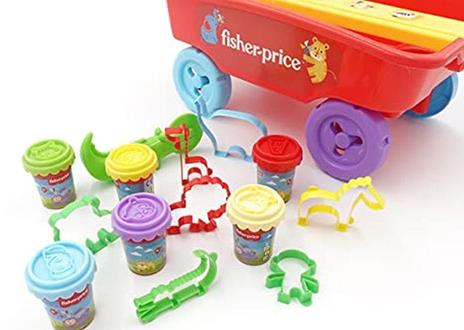 FISHER PRICE TIRA E GIOCA PASTA DA MODELLARE CARRELLO CON ACCESSORI L36xH25xP33 CM - 2