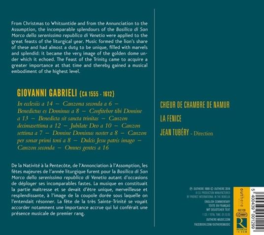 In Festo Sanctissimae Trinitatis - CD Audio di Giovanni Gabrieli,La Fenice,Choeur de Chambre de Namur,Jean Tubéry - 2