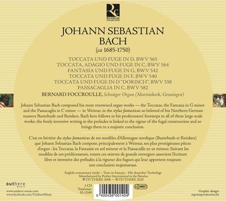 Toccate e passacaglia - CD Audio di Johann Sebastian Bach,Bernard Foccroulle - 2