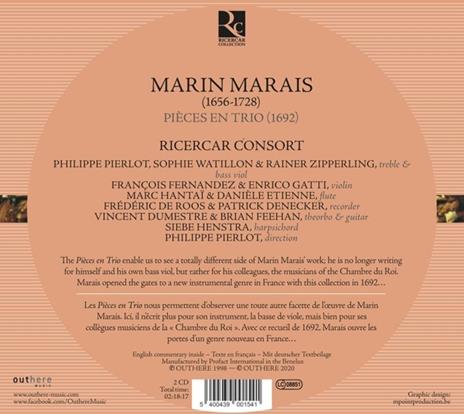 Trii per il coricarsi del re - CD Audio di Marin Marais,Ricercar Consort - 2