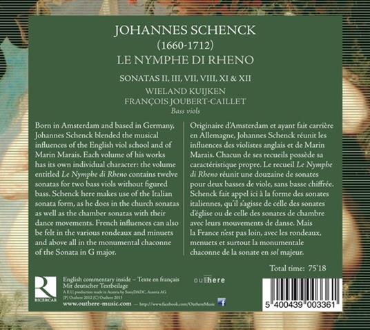 Le ninfe di Rheno - CD Audio di Johannes Schenck - 2