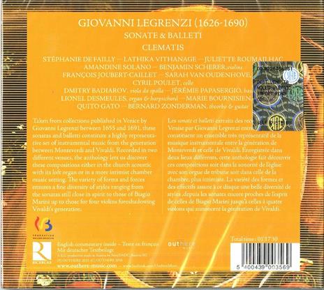 Sonate e balletti - CD Audio di Giovanni Legrenzi - 2