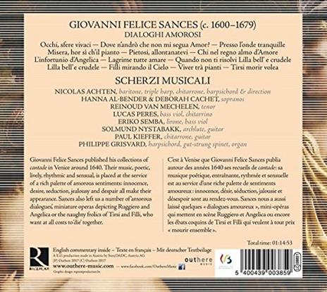 Dialoghi amorosi - CD Audio di Scherzi Musicali,Nicolas Achten,Giovanni Felice Sances - 2