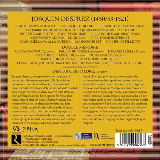 Tant Vous Aime - CD Audio di Josquin Desprez,Doulce Mémoire - 2