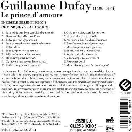Le prince d'amours - CD Audio di Guillaume Dufay,Ensemble Gilles Binchois - 2