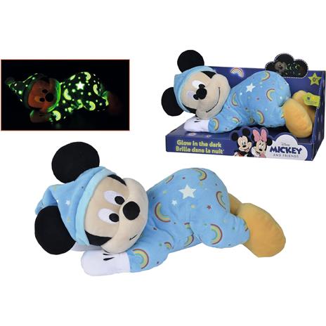 Disney Peluche Topolino Dolce Nanna con Tutina Luminescente al Buio Pupazzo - 2