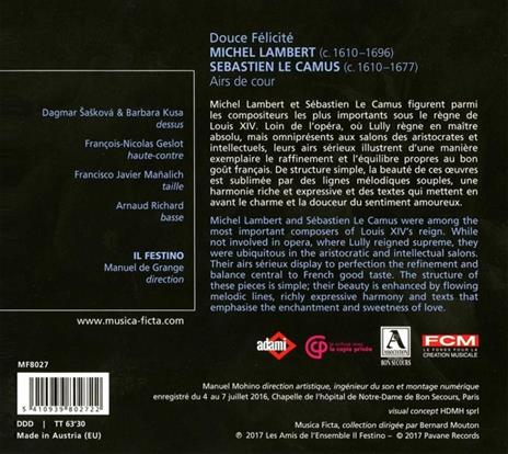 Douce Felicite - CD Audio di Lambert-Le Camus - 3