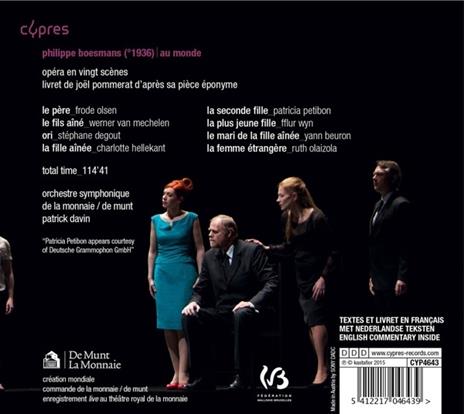 Au Monde - CD Audio di Philippe Boesmans - 2