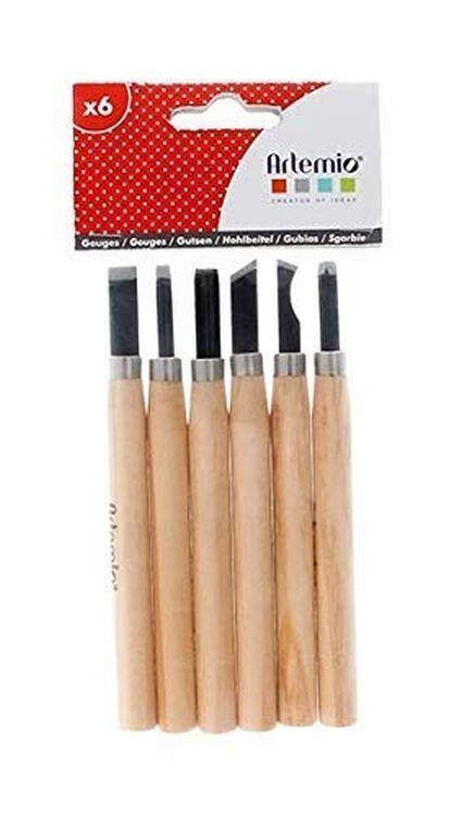 Artemio – Set di 6 Tagliente, Legno, Multicolore, 9 x 1,5 x 20 cm