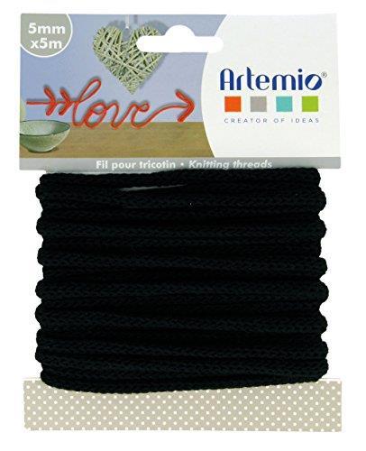 Artemio - Filo da Maglia 5 mm x 5 m, Colore: Nero