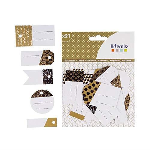 Artemio – Set di 21 Etichette Regali, Carta, Oro, 12,5 x 1 x 15,5 cm - 2