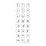 Adesivi Puffies 3D XL Calendario Frontale Tondo Argento