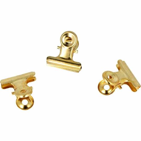 6 clip del bulldog oro - 2,3 x 2,1 x 1,4 cm