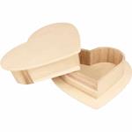 Scatola di legno per personalizzare 19 x 18,5 x 5 cm - cuore