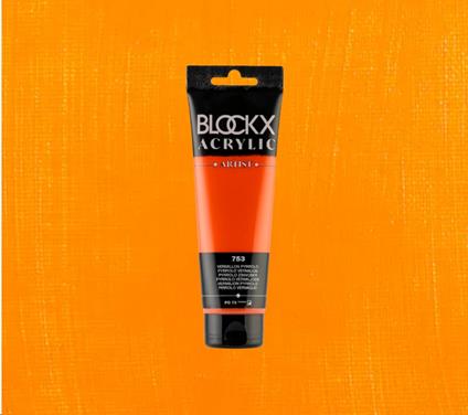 Colore Acrilico Blockx 120 Ml Rosso Vermilio Pyrrolo