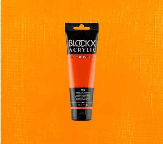 Colore Acrilico Blockx 120 Ml Rosso Vermilio Pyrrolo