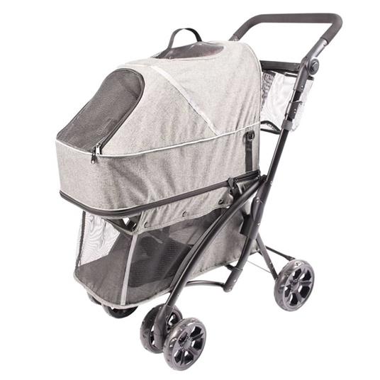 Duvoplus Passeggino per Animali Domestici Deluxe 79x46x99 cm Grigio - 3