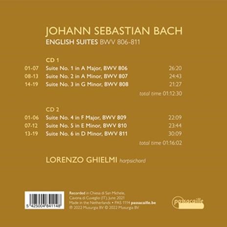 English Suites BWV 806-811 - CD Audio di Johann Sebastian Bach,Lorenzo Ghielmi - 2