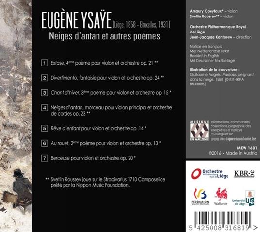 Neiges d'antan - CD Audio di Eugene-Auguste Ysaye - 2