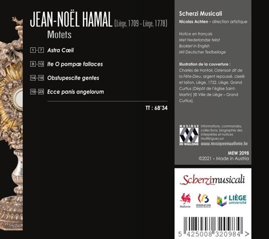 Motets - CD Audio di Scherzi Musicali,Jean-Noël Hamal - 2