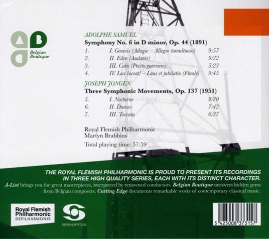 Sinfonia n.6 - CD Audio di Martyn Brabbins,Royal Flemish Philharmonic Orchestra,Adolphe Samuel - 2