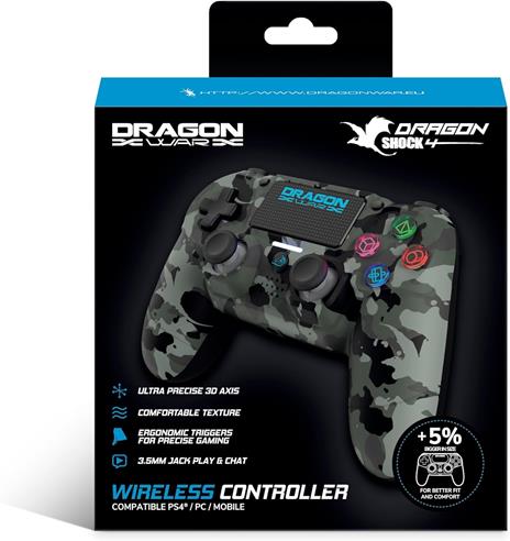 Dragonshock Mizar Mimetico, Grigio Bluetooth Gamepad Analogico/Digitale PlayStation 4 - 6