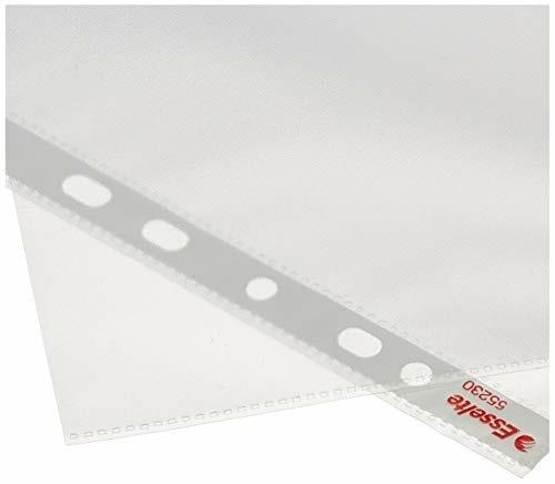 Buste a perforazione universale Esselte DELUXE goffrate antiriflesso trasparente 42x30 cm conf.50 - 55230 - 4