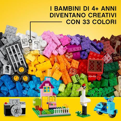 LEGO Classic 10698 Scatola Mattoncini Creativi Grande per Costruire Macchina Fotografica, Vespa e Ruspa Giocattolo - 28