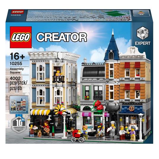 LEGO Creator 10255 Piazza dell’Assemblea, Modellino da Costruire di Edificio Modulare a 3 Piani, Set da Collezione per Adulti