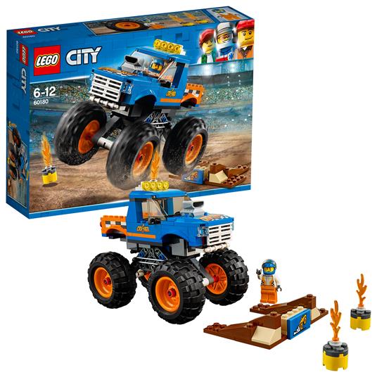 Eurotoys  5702017566757 - LEGO 60402 City Monster Truck Blu, Giocattolo  Fuoristrada Off-Road da Costruire, Giochi per Bambini e Bambine da 5 Anni  in su con Costruzioni, Regalo Divertente con Minifigure del