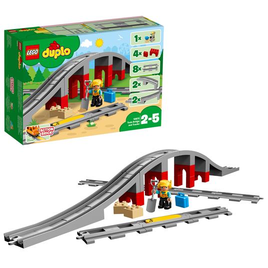 LEGO DUPLO 10872 Ponte e Binari Ferroviari Giochi per Bambini in Età  Prescolare con Mattoncino Sonoro Giocattoli Educativi - LEGO - Duplo -  Edifici e architettura - Giocattoli