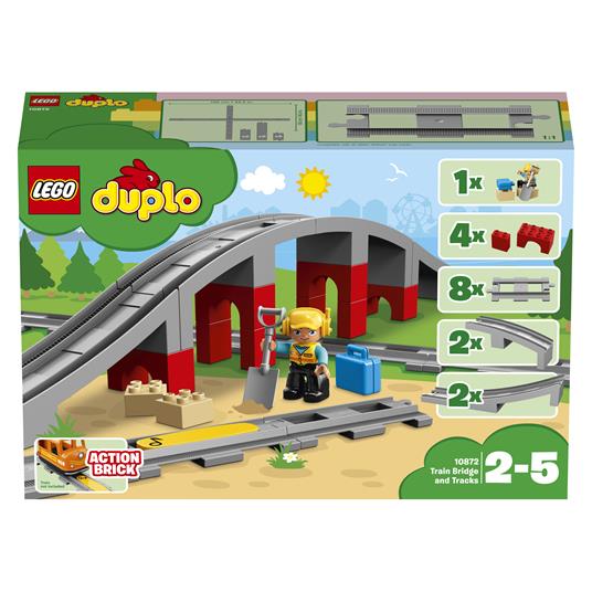 LEGO DUPLO 10872 Ponte e Binari Ferroviari Giochi per Bambini in Età Prescolare con Mattoncino Sonoro Giocattoli Educativi - 10
