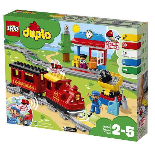 LEGO DUPLO 10874 Treno a Vapore, Set Push & Go, Luci e Suoni, Giocattolo  con Mattoncini, Giochi per Bambini dai 2 ai 5 Anni - LEGO - Duplo - Mezzi  pesanti - Giocattoli | IBS