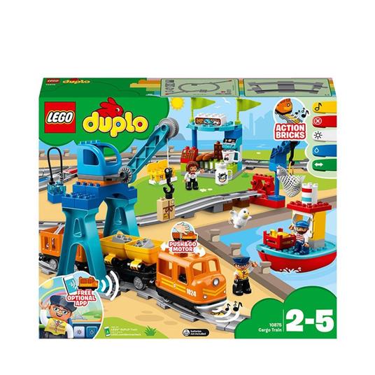 LEGO DUPLO 10875 Il Grande Treno Merci, Set Push & Go, Luci e Suoni, Gru  Giocattolo, Giochi per Bambini dai 2 ai 5 Anni - LEGO - Duplo Town - Mezzi  pesanti - Giocattoli | IBS