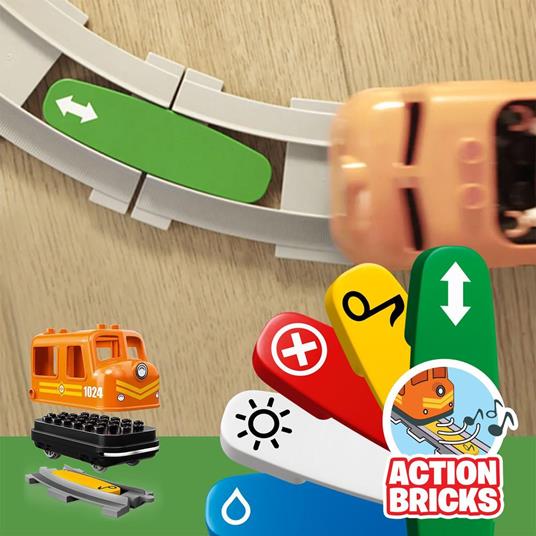 LEGO DUPLO 10875 Il Grande Treno Merci, Set Push & Go, Luci e Suoni, Gru  Giocattolo, Giochi per Bambini dai 2 ai 5 Anni