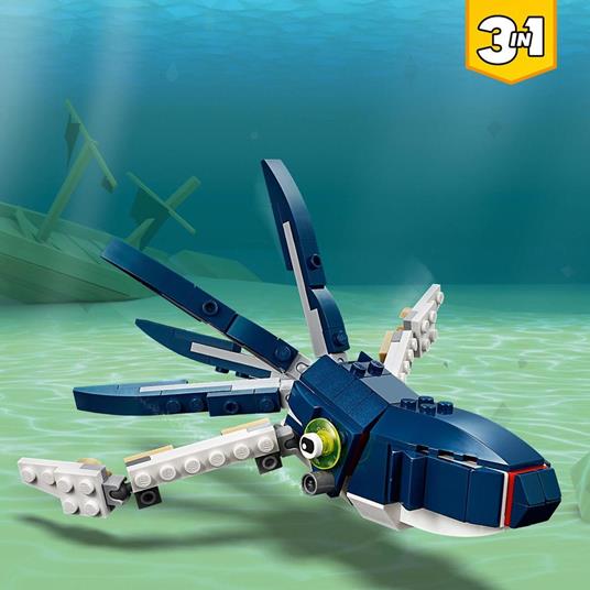 LEGO Creator 31088 Creature degli Abissi: Squalo, Granchio e Calamaro o Rana Pescatrice, Giocattoli per Bambini - 4