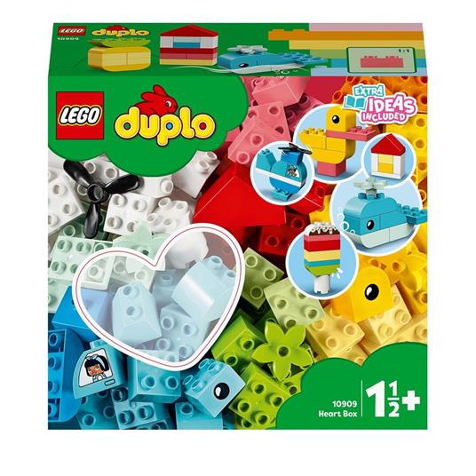 LEGO DUPLO 10909 Classic Scatola Cuore, Primi Mattoncini Colorati da Costruzione, Giochi Educativi e Creativi per Bambini