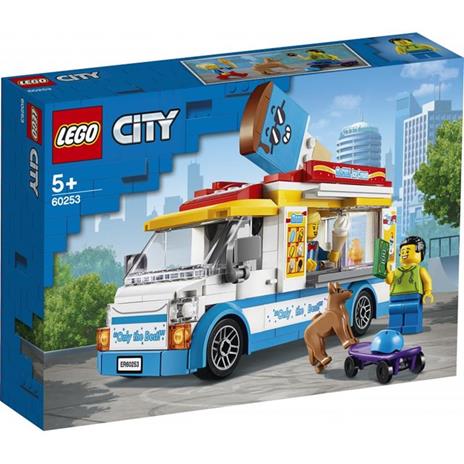 LEGO City 60253 Furgone dei Gelati, Camion Giocattolo con Skater e Cane, Giochi Creativi per Bambini dai 5 Anni in su