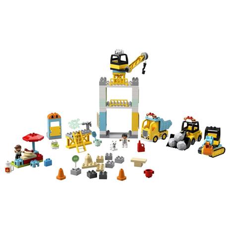 LEGO DUPLO Town 10933 Cantiere Edile con Gru a Torre, Set con Luci e Suoni, Motore Push & Go, Mattoncini Creativi - 7