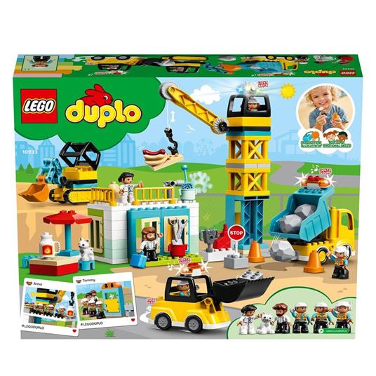 LEGO DUPLO Town 10933 Cantiere Edile con Gru a Torre, Set con Luci e Suoni,  Motore Push & Go, Mattoncini Creativi - LEGO - Duplo Town - Edifici e  architettura - Giocattoli | IBS