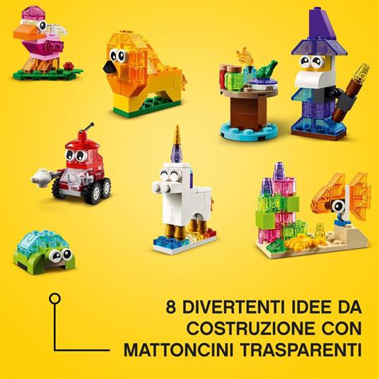 LEGO Classic 11013 Mattoncini Trasparenti Creativi, con Animali (Leone,  Uccello e Tartaruga), Giochi per Bambini di 4+ Anni - LEGO - Classic - Set  mattoncini - Giocattoli