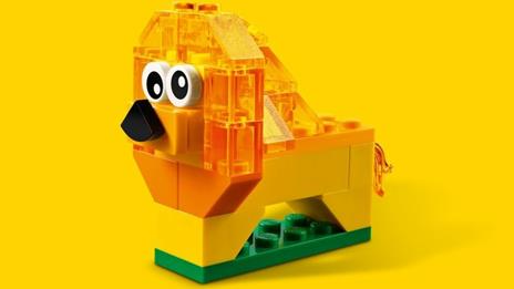 LEGO Classic 11013 Mattoncini Trasparenti Creativi, con Animali (Leone, Uccello e Tartaruga), Giochi per Bambini di 4+ Anni - 11