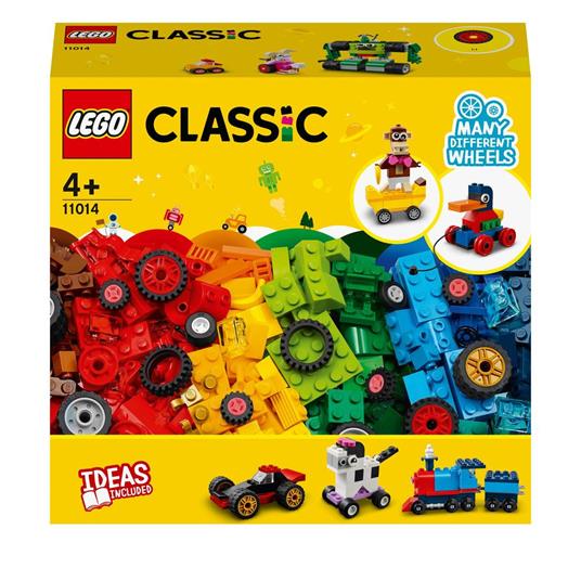 LEGO Classic 11014 Mattoncini e Ruote, Set di Costruzioni per Bambini 4+  Anni con Macchinine Giocattolo, Trenino, Robot - LEGO - Classic - Set  mattoncini - Giocattoli