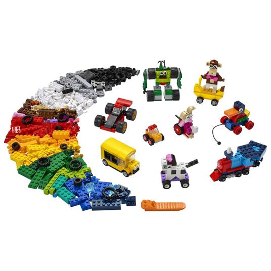 LEGO Classic 11014 Mattoncini e Ruote, Set di Costruzioni per Bambini 4+  Anni con Macchinine Giocattolo, Trenino, Robot - LEGO - Classic - Set  mattoncini - Giocattoli | IBS