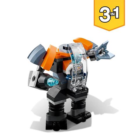LEGO Creator 31111 3 in 1 Cyber-Drone, Kit di Costruzione con Cyber Mech e Scooter con Minifigure Robot, Giochi per Bambini - 5