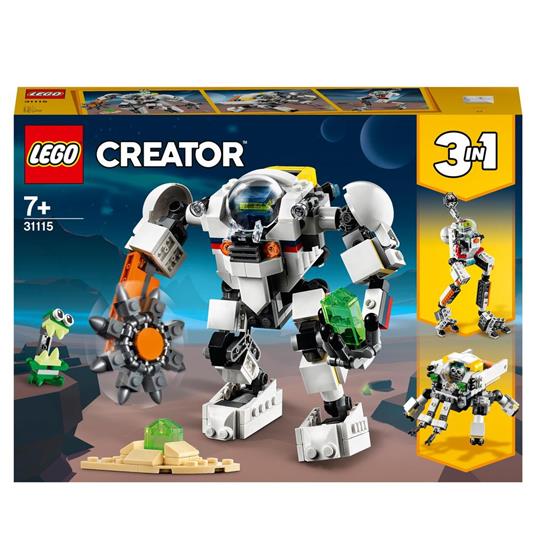 LEGO Creator 31115 3 in 1 Mech per Estrazioni Spaziali, Robot Spaziale,  Vettore Cargo, Kit di Costruzione Action Figure - LEGO - Creator -  Astronavi - Giocattoli | IBS