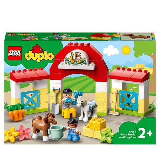 LEGO DUPLO Town 10951 Maneggio, Fattoria Giocattolo con 2 Pony, Set per  Bambini, Accessori per la Cura degli Animali - LEGO - Duplo Town - Animali  - Giocattoli | IBS